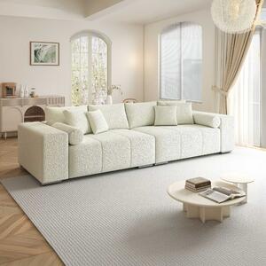 Canapea extensibilă dumonde cu ladă de depozitare si sezut confortabil din spuma high-density, Marbela XXL Jaguar Ivory 295x120 cm