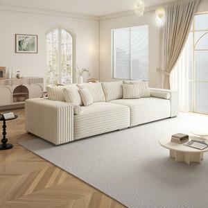Canapea extensibilă dumonde cu ladă de depozitare si sezut confortabil din spuma high-density, Marbela XXL Tilia Bej 01 295x120 cm
