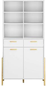 Biblioteca BELLE, alb, PAL laminat, 103x41x197 cm