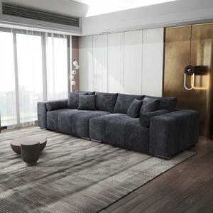 Canapea extensibilă dumonde cu ladă de depozitare si sezut confortabil din spuma high-density, Marbela XXL Vibe Gri Antracit 295x120 cm