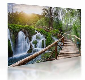 Tablou pe sticlă - Lacurile Plitvice (70x50 cm)