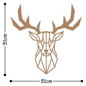 Deer2 - Cupru Decor metalic de perete 51x51 Cupru