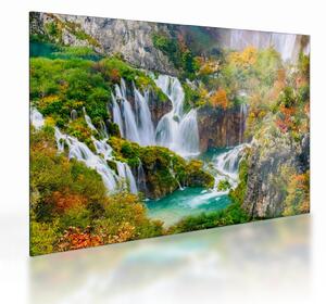 Tablou pe sticlă - Parcul Național Lacurile Plitvice (70x50 cm)