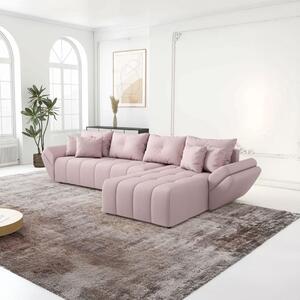 Colțar extensibil dumonde cu ladă de depozitare si sezut confortabil din spuma high-density, Berlin XL Enjoy Flamingo 350x185 cm II