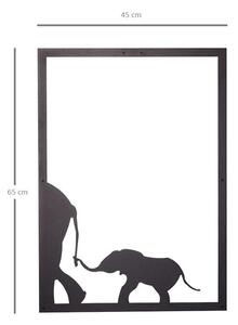 Elephant Family Decor metalic de perete 45x65 Negru