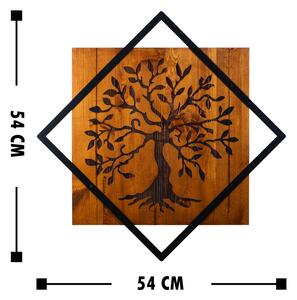 Decor de perete din lemn de copac 54x54 Nuc-Negru