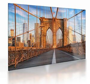 Tablou pe sticlă - Podul Brooklyn (70x50 cm)