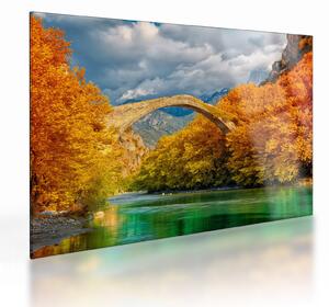 Tablou pe sticlă - Podul Konitsa (70x50 cm)
