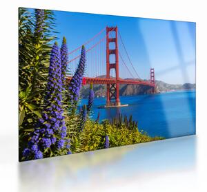 Tablou pe sticlă - Podul Golden Gate, San Francisco (70x50 cm)