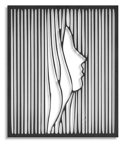 Decor de perete metalic Woman 50x60 Negru