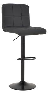 Scaun Bar Rammir Piele Ecologica Negru, Baza Neagra