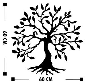 Tree 3 Decor metalic de perete 60x60 Negru