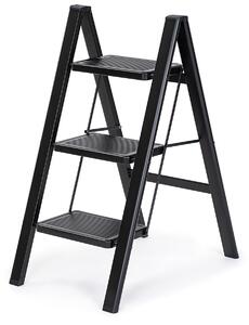 Scară pliabilă din oțel 4Home Steel, 3 trepte,negru