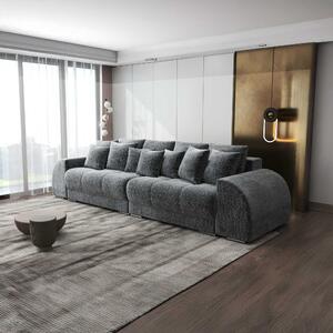 Canapea extensibilă dumonde cu 2 lăzi de depozitare si sezut confortabil din spuma high-density, Verona Cremona Gri 310x120 cm