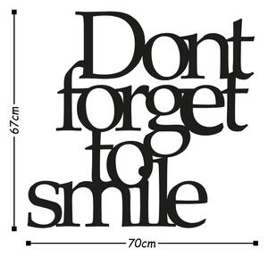 Dont Forget To Smile Decor metalic de perete 70x67 Negru