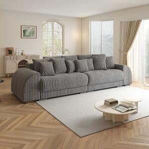 Canapea extensibilă dumonde cu 2 lăzi de depozitare si sezut confortabil din spuma high-density, Verona Tilia Gri 310x120 cm