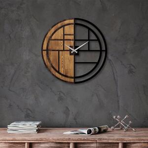 Ceas de perete decorativ din lemn 56x3x56 Nuc Negru