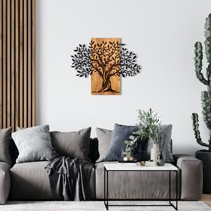 Decoratiune perete Sogut, lemn/metal, arbore, 72x58 cm