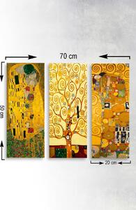 Set 3 tablouri MDF0067, MDF, pictura abstracta, multicolor, 50x70 cm