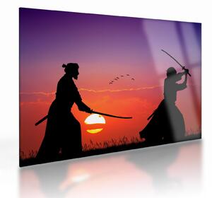 Tablou pe sticlă - Samurai (70x50 cm)