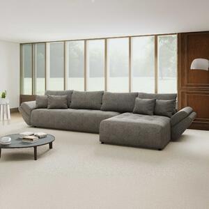 Colțar extensibil dumonde cu ladă de depozitare si sezut confortabil din spuma high-density, Berlin XL Quelle Gri 92 II 350x185 cm