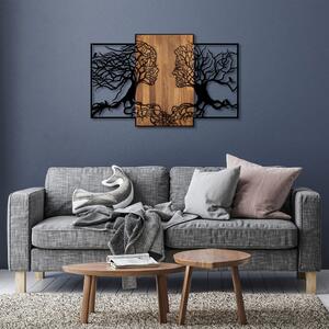 Tree Love - 312 Decor de perete din lemn 125x3x79 Negru-Nuc