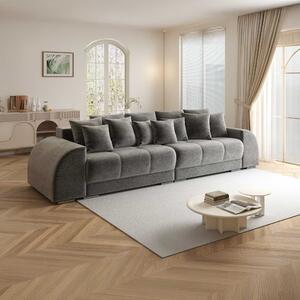 Canapea extensibilă dumonde cu 2 lăzi de depozitare si sezut confortabil din spuma high-density, Verona Monolith Gri 310x120 cm