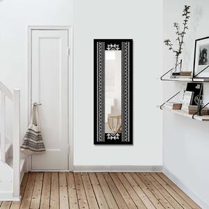 Oglinda decorativa de perete 40120MA-42, lemn/tesatura, alb/negru, 40