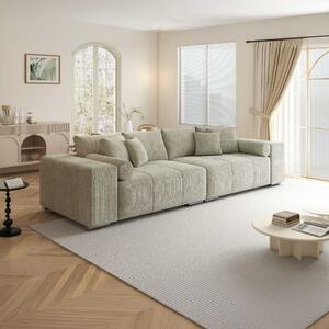 Canapea extensibilă dumonde cu ladă de depozitare si sezut confortabil din spuma high-density, Marbela XXL Cremona Bej 04 295x120 cm
