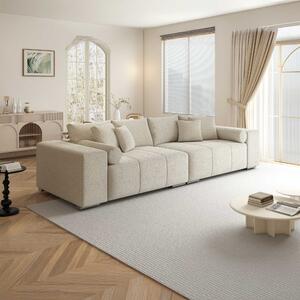 Canapea extensibilă dumonde cu ladă de depozitare si sezut confortabil din spuma high-density, Marbela XXL Monte Bej 295x120 cm
