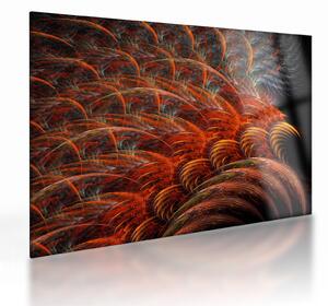 Tablou pe sticlă - Pene de imitație abstractă (70x50 cm)