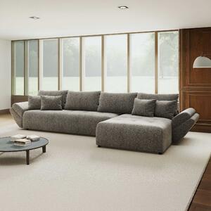 Colțar extensibil dumonde cu ladă de depozitare si sezut confortabil din spuma high-density, Berlin XL Arena Gri Grafit 18 II 350x185 cm