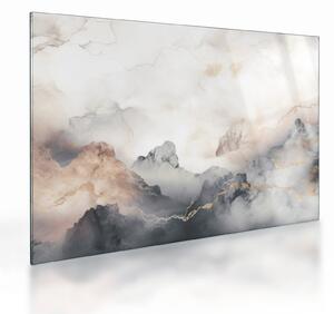 Tablou pe sticlă - Munte abstracție cu textura de marmură (70x50 cm)
