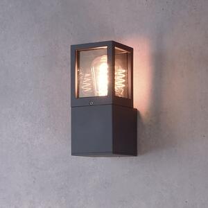 Deko-Light Lampă de perete pentru exterior Facado II, gri/gri fumuriu, lățime 11 cm, IP65, reglabil, Gri, Aluminiu, Modern, Perete unghiular