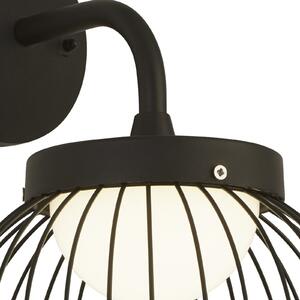 Searchlight Aplică LED pentru exterior X Cabin, IP44, negru, metal, Negru, Aluminiu, Modern