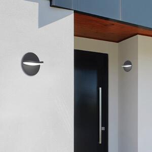 Viokef Lampă LED pentru exterior Letty, gri închis, Ø 18 cm, metal, IP65, Gri, Aluminiu, Modern