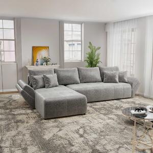 Colțar extensibil dumonde cu ladă de depozitare si sezut confortabil din spuma high-density, Berlin XL Monolith Gri 350x185 cm