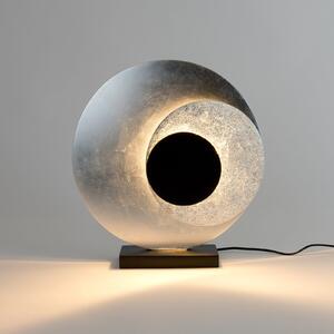 Holländer Lampa de masă LED La Bocca, argintiu, înălțime 43 cm, 2 becuri, fier, Metalic, Camera de zi / sufragerie, Metal