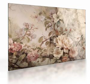 Tablou pe sticlă - Vintage pictura pasăre (70x50 cm)