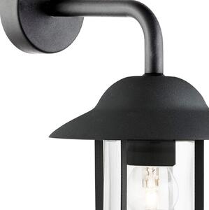 Searchlight Aplică pentru exterior Toronto, negru IP44, oțel, sticlă, E27, reglabil, Negru, Metal