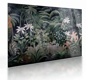 Tablou pe sticlă - Model de junglă pictat (70x50 cm)