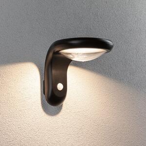 Paulmann LED lampă de perete solară pentru exterior Diskola, senzor, antracit, Negru, Plastic, Modern, Perete rotund