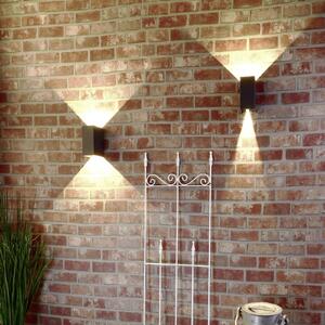 Deko-Light LED lampă de perete pentru exterior Arcturus, lățime 8 cm, grafit 2 becuri IP54, Gri, Metal, Modern, Priză de perete sus / jos