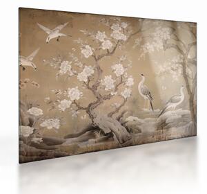 Tablou pe sticlă - Desen animat peisaj japonez (70x50 cm)