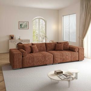 Canapea extensibilă dumonde cu ladă de depozitare si sezut confortabil din spuma high-density, Marbela XXL Cremona Teracota 295x120 cm