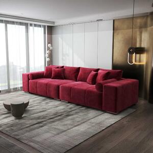 Canapea extensibilă dumonde cu ladă de depozitare si sezut confortabil din spuma high-density, Marbela XXL Monolith Rosu 295x120 cm