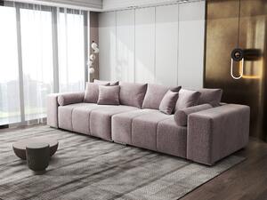 Canapea extensibilă dumonde cu ladă de depozitare si sezut confortabil din spuma high-density, Marbela XXL Monolith Roz Pudrat 295x120 cm