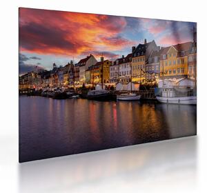 Tablou pe sticlă - Nyhavn, Copenhaga (70x50 cm)