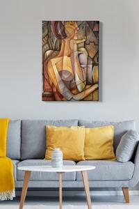 Tablou 187, cadru lemn/panza, pictura abstracta, multicolor, 50x70 cm