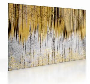 Tablou pe sticlă - Linii de aur (70x50 cm)